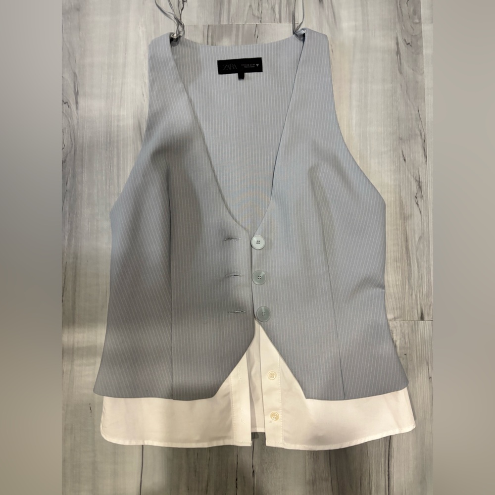 Zara Light blue Pinstripe Women’s Vest